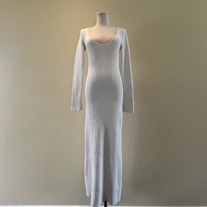 Ganni white knit long sleeve dress size small